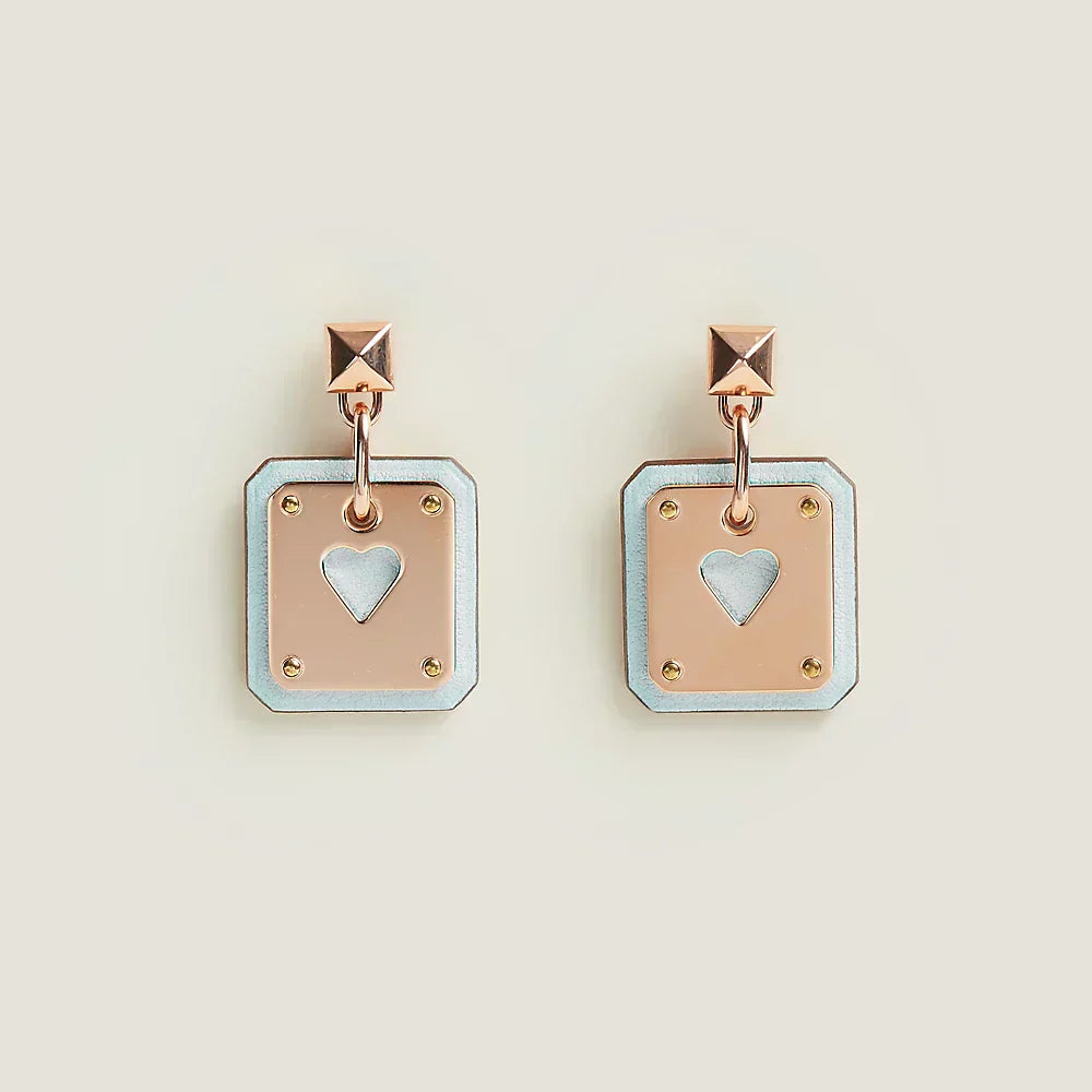 18K As De Celine White Hermes Earrings