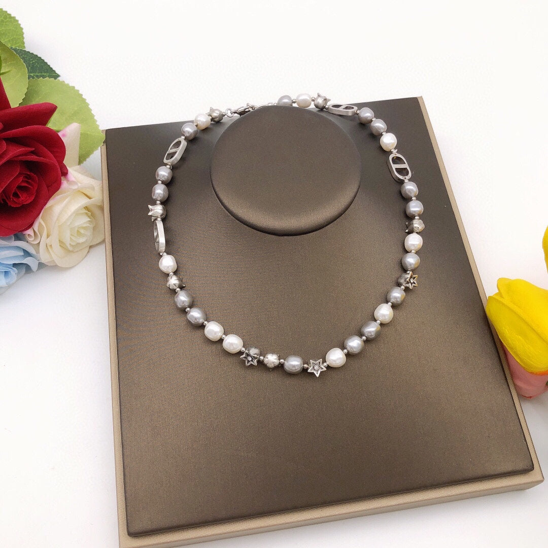 18K Dior Pearls And Stars Necklace