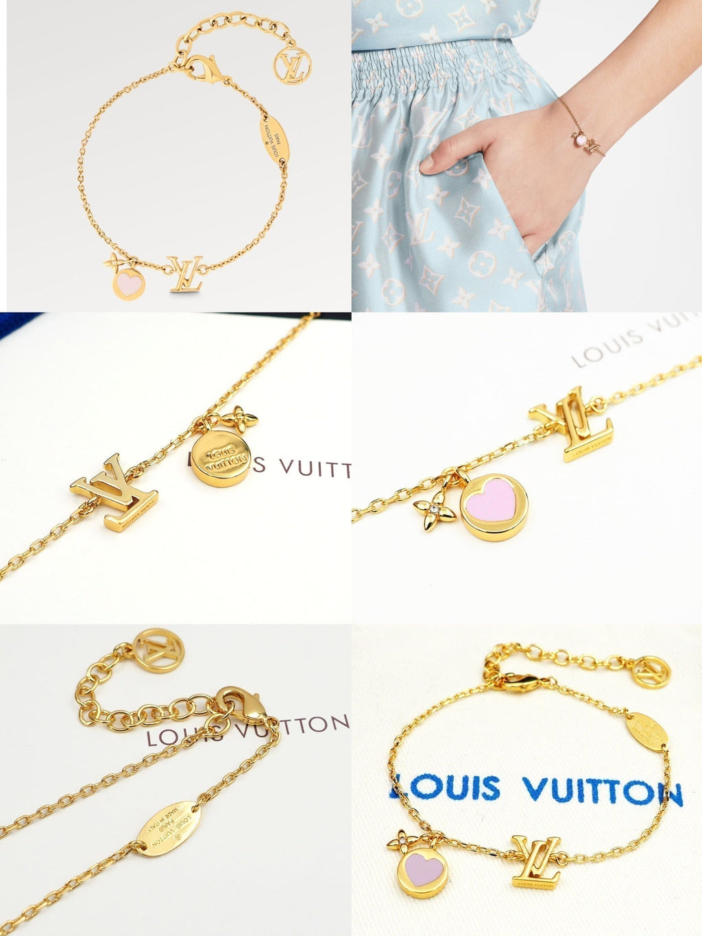 18K Louis Vuitton Iconic Pink Heart Bracelet