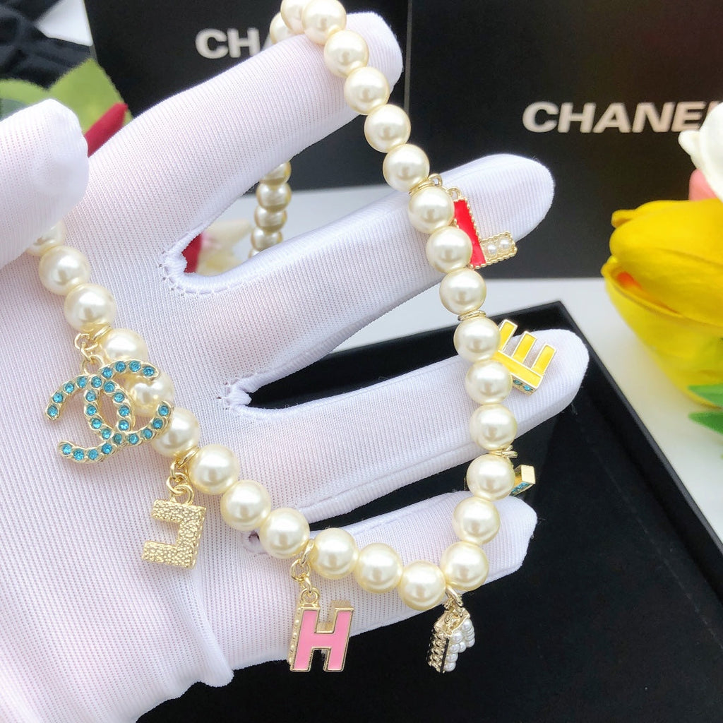 18K Dior Script Pearls Necklace