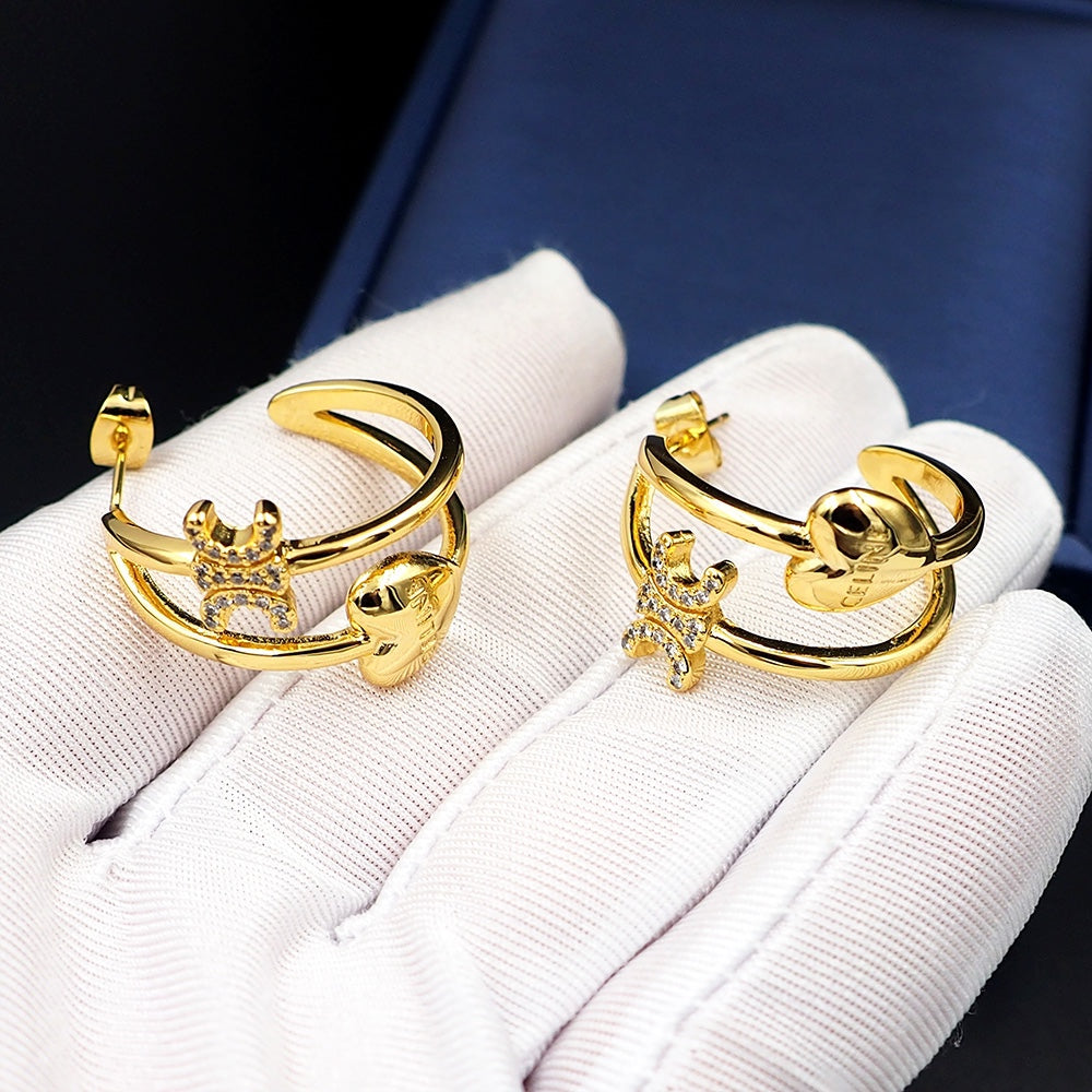 18K Celine Heart Earrings