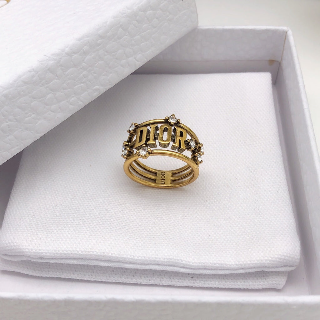 18K Dior Vintage Crystals Ring
