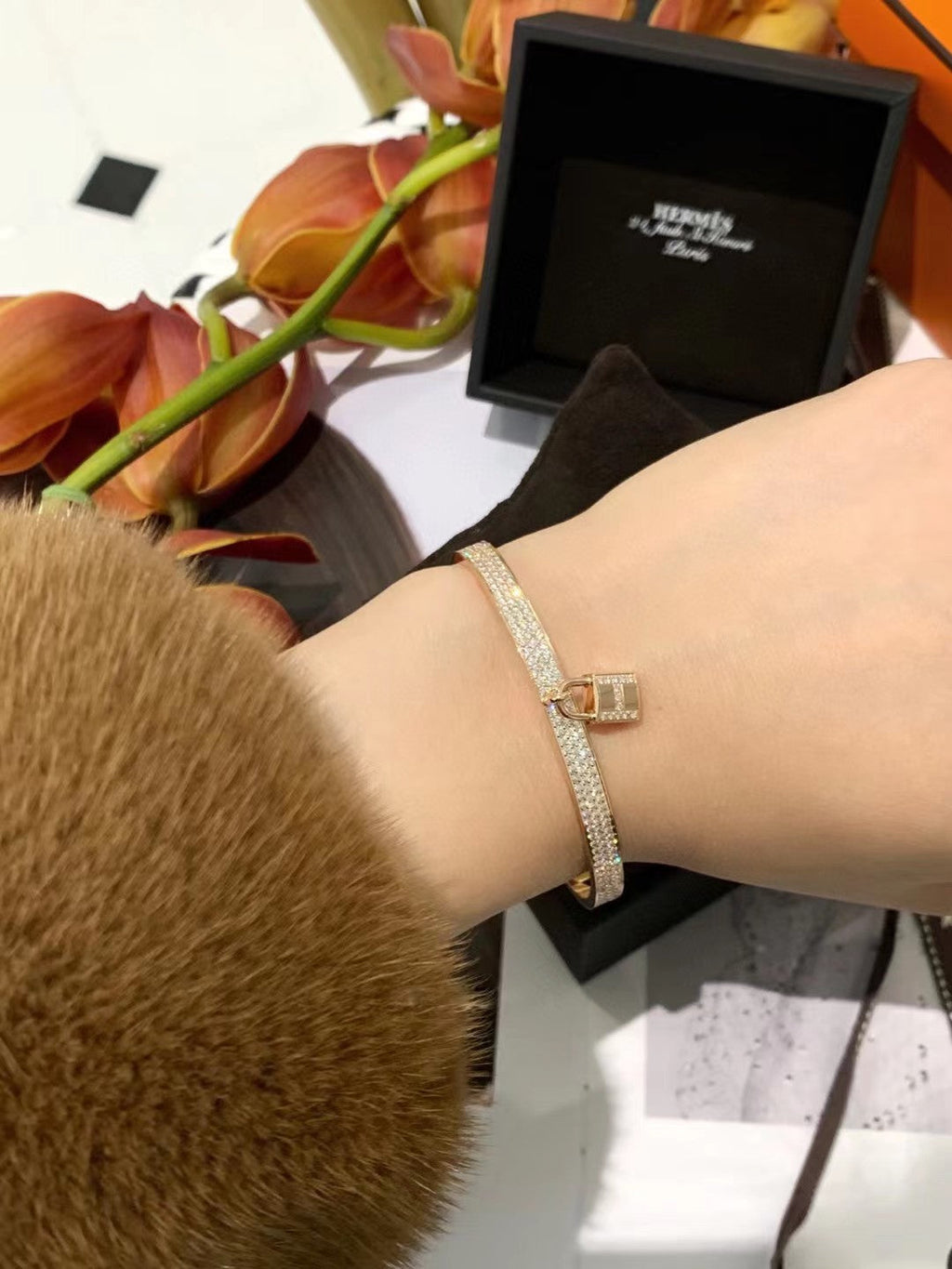 18K Kelly Hermes Lock Vintage Hermes Bracelet