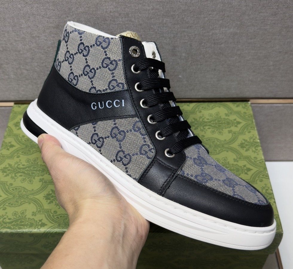 Gucci Men's Patterned High-Top Sneakers — front