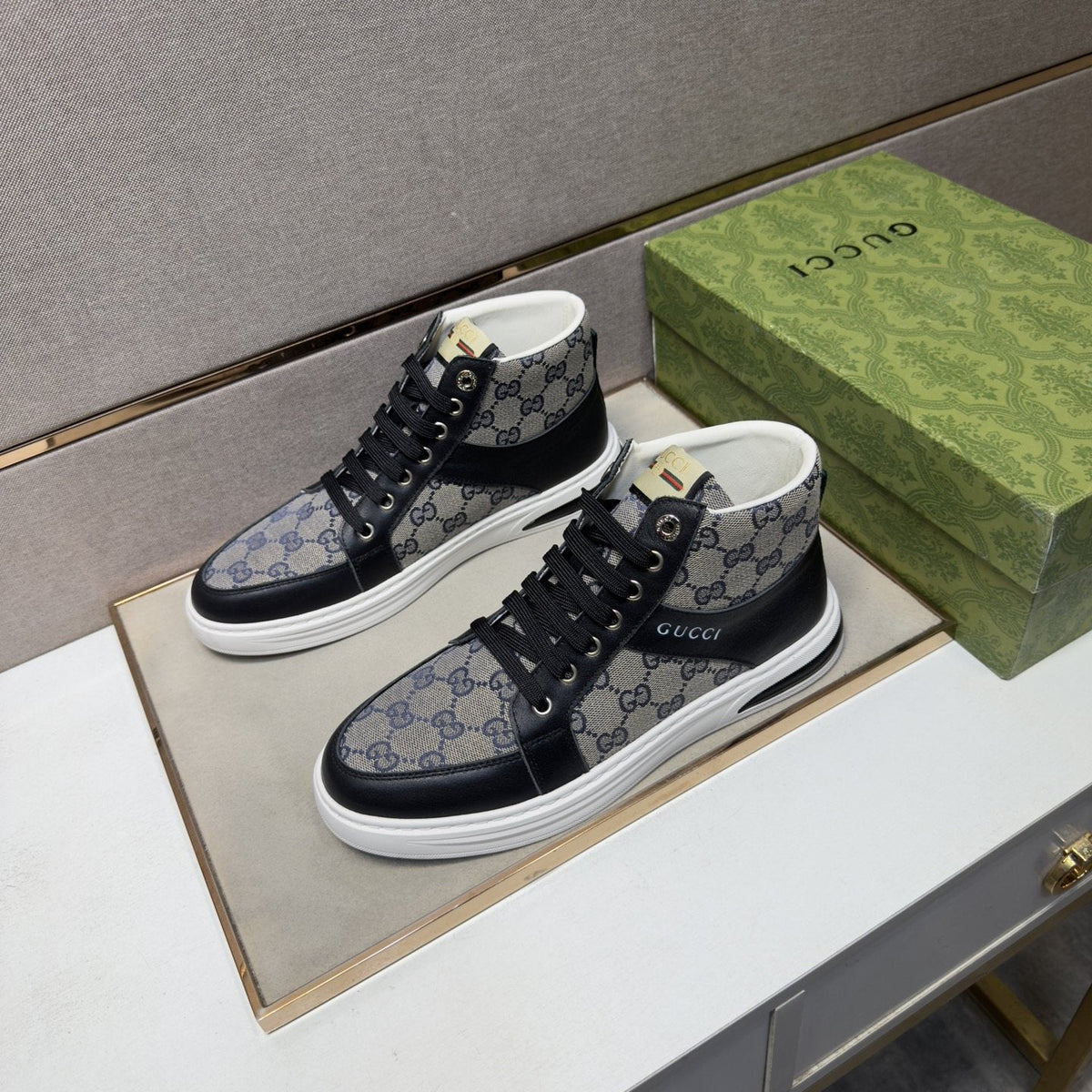 Gucci Men's Patterned High-Top Sneakers — front