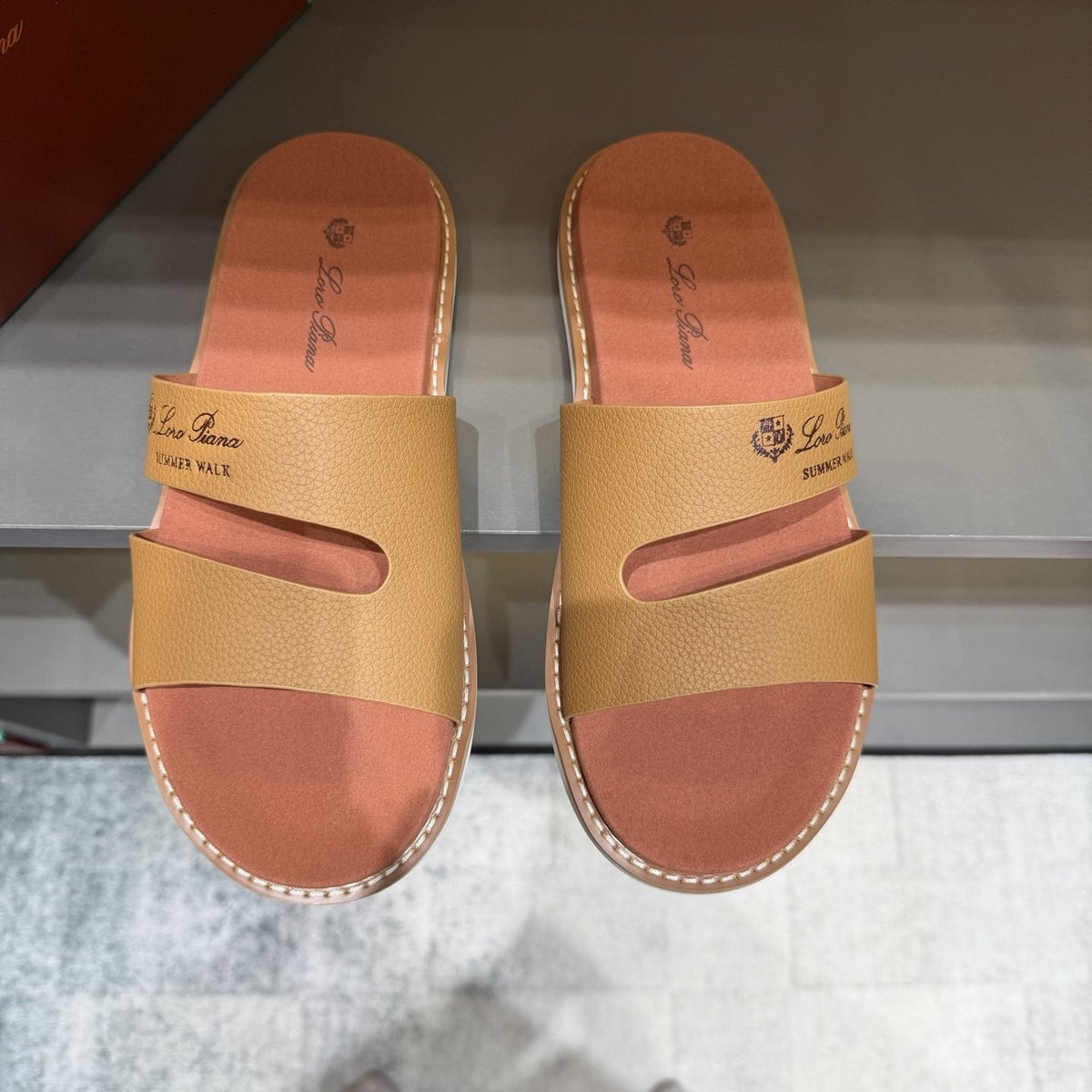 Loro Piana Summer Walk Slotted Slide Sandals — front