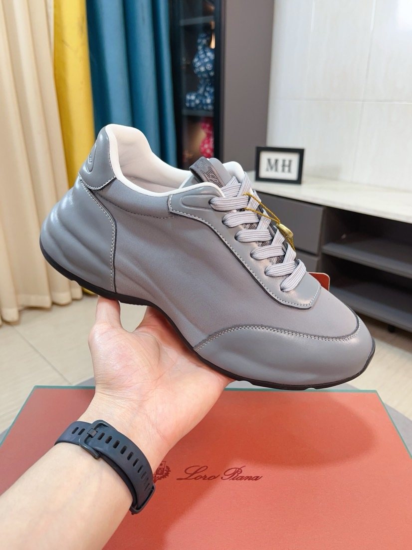 Loro Piana Sculpted-Sole Lace-Up Shoes — front