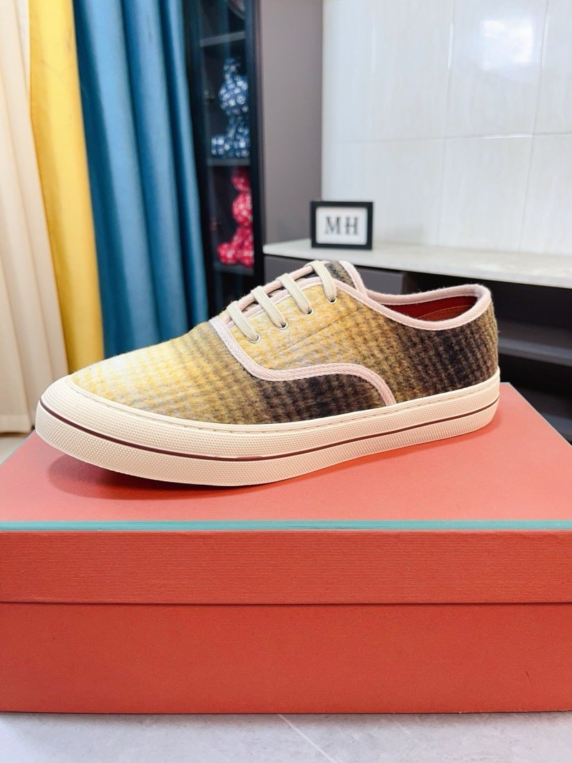 Loro Piana Contrast-Trim Low-Top Casual Shoes — front