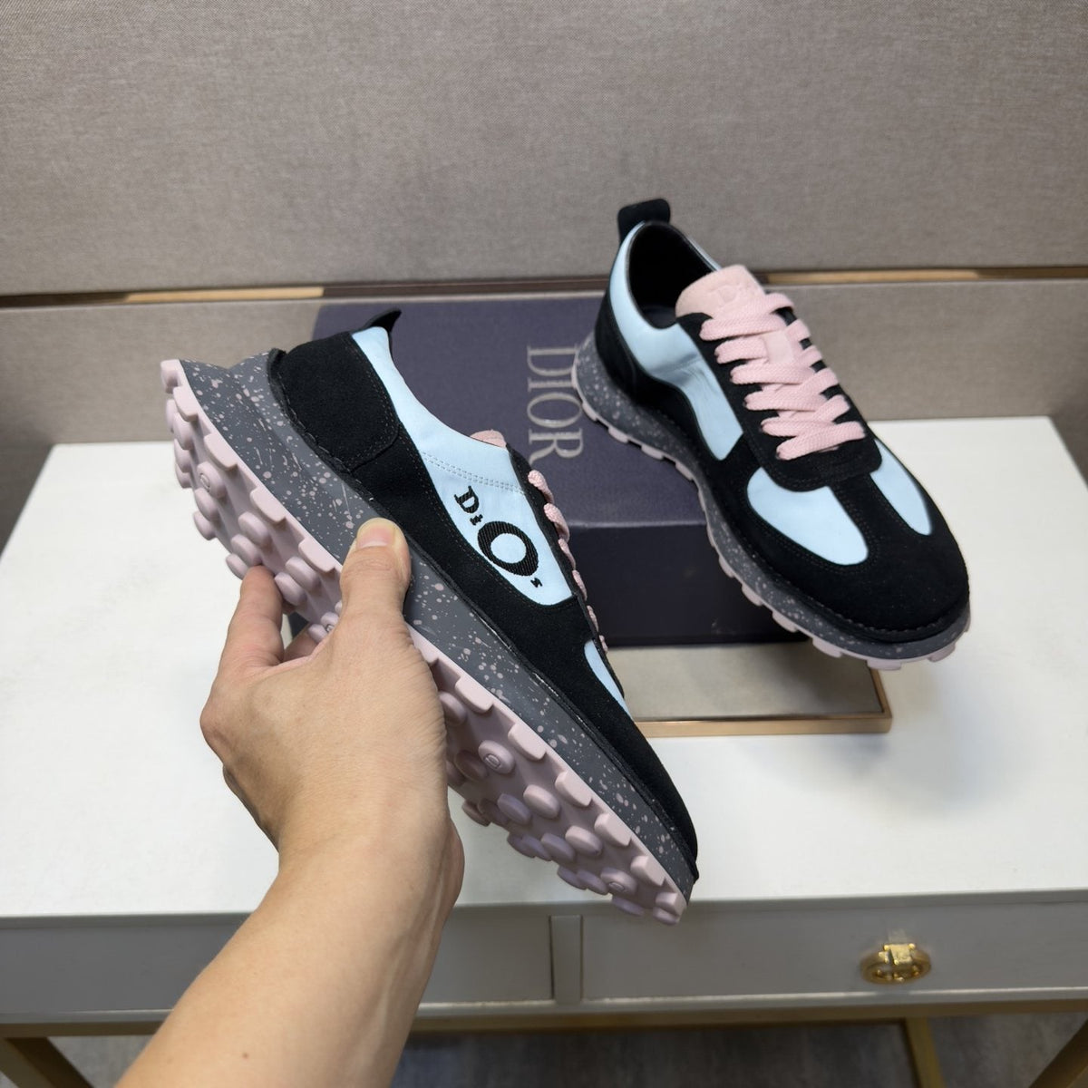 Dior Men's Paneled Lace-Up Sneakers — model