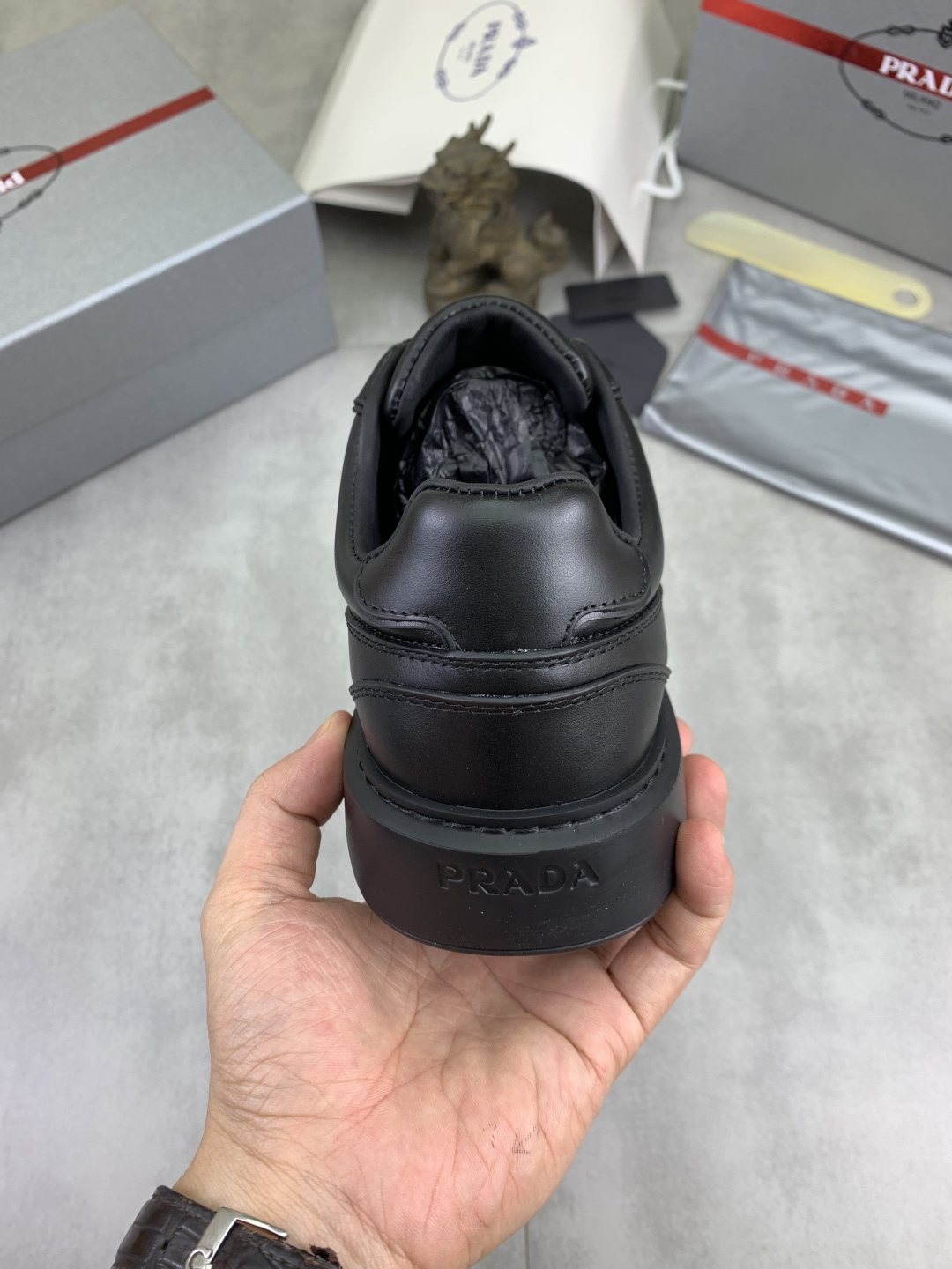 Prada Paneled Low-Top Sneakers — back