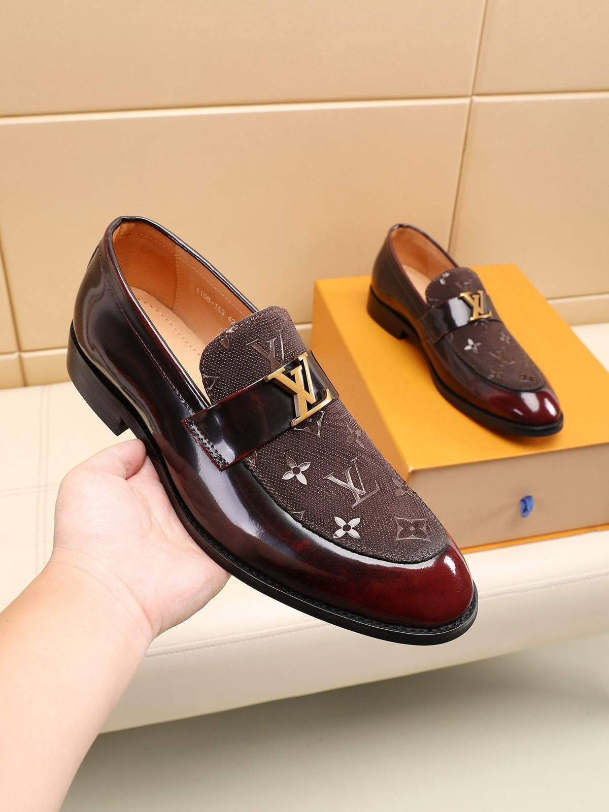 Louis Vuitton Patterned Vamp Loafers — front