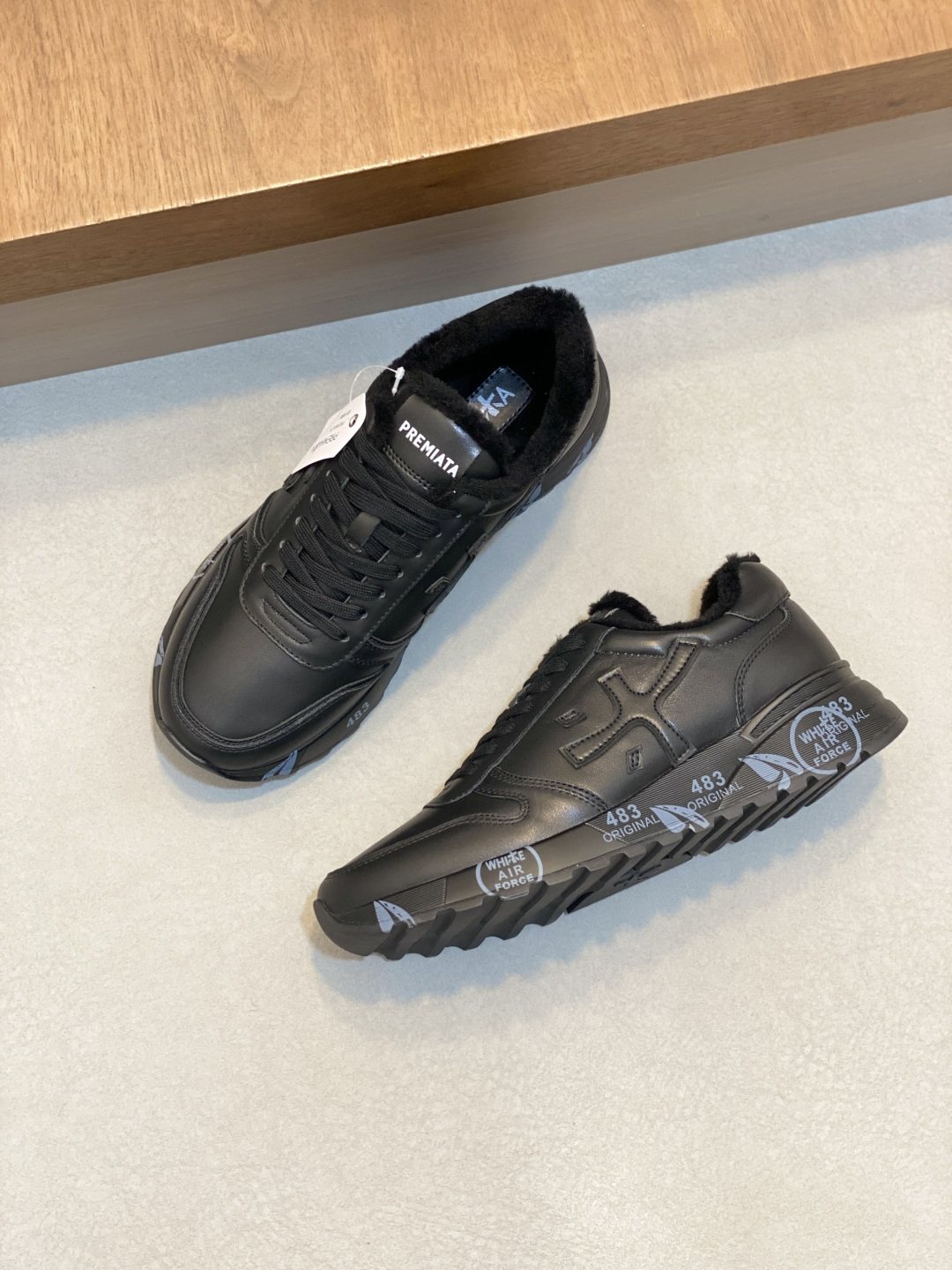 Premiata Graphic Side Lace-Up Sneakers — front