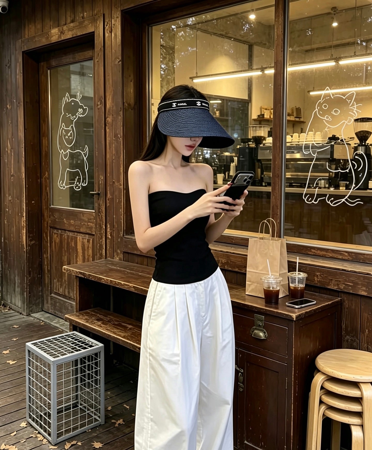 CHANEL Tweed Sun Visor Hat