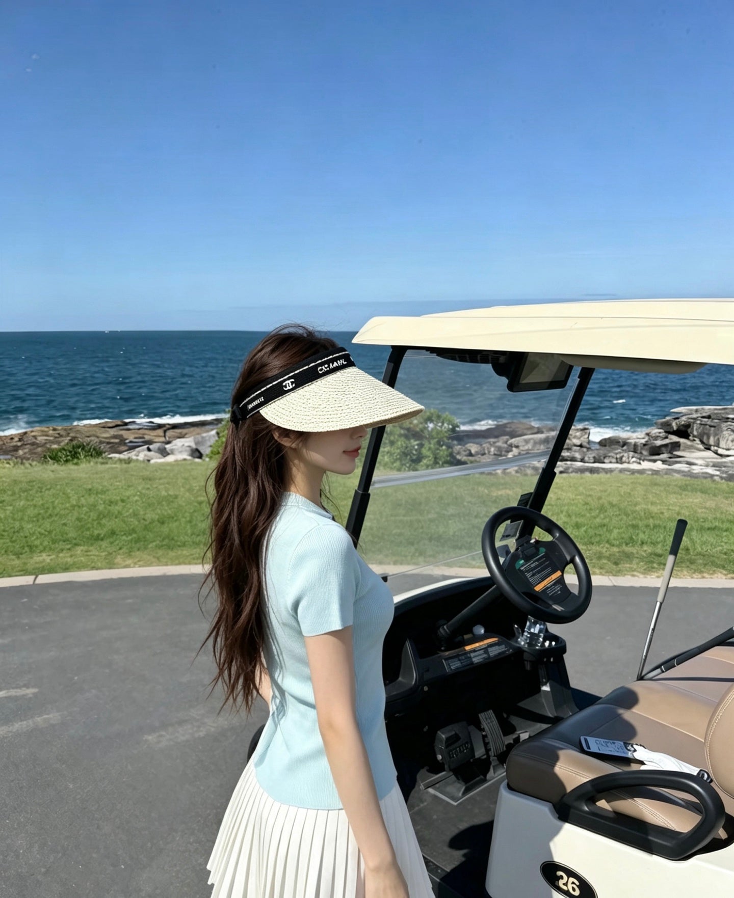 CHANEL Tweed Sun Visor Hat