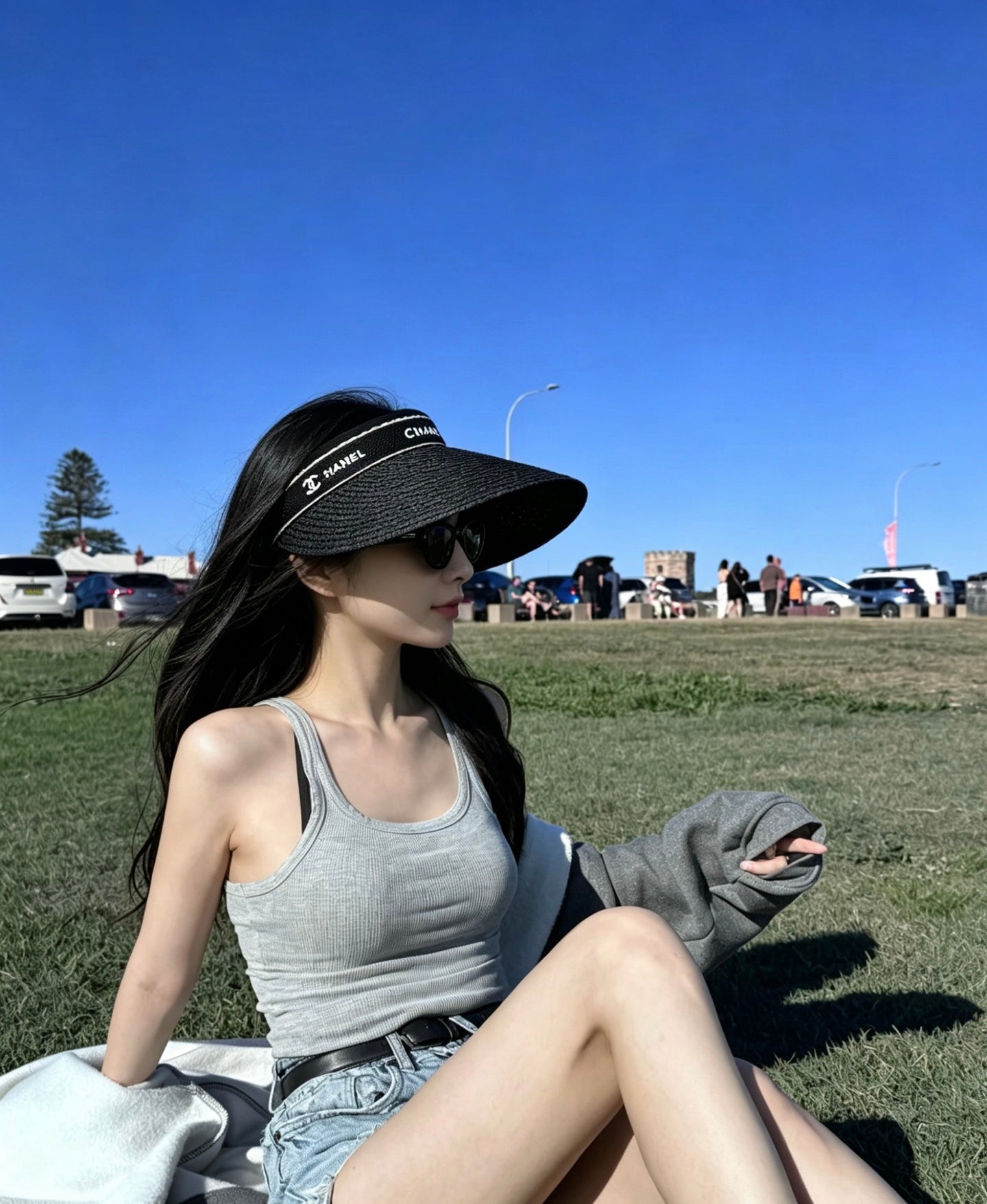 CHANEL Tweed Sun Visor Hat