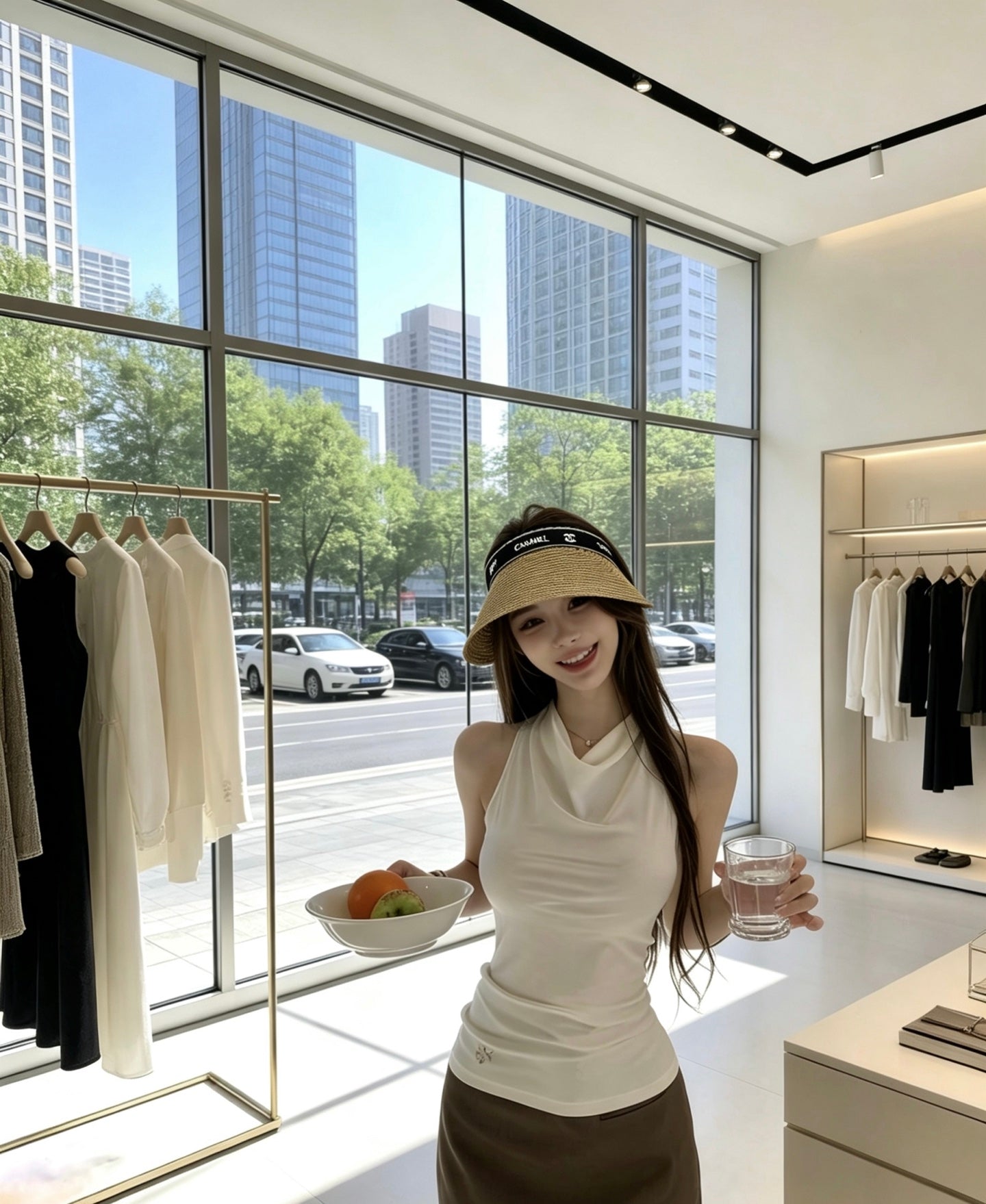 CHANEL Tweed Sun Visor Hat
