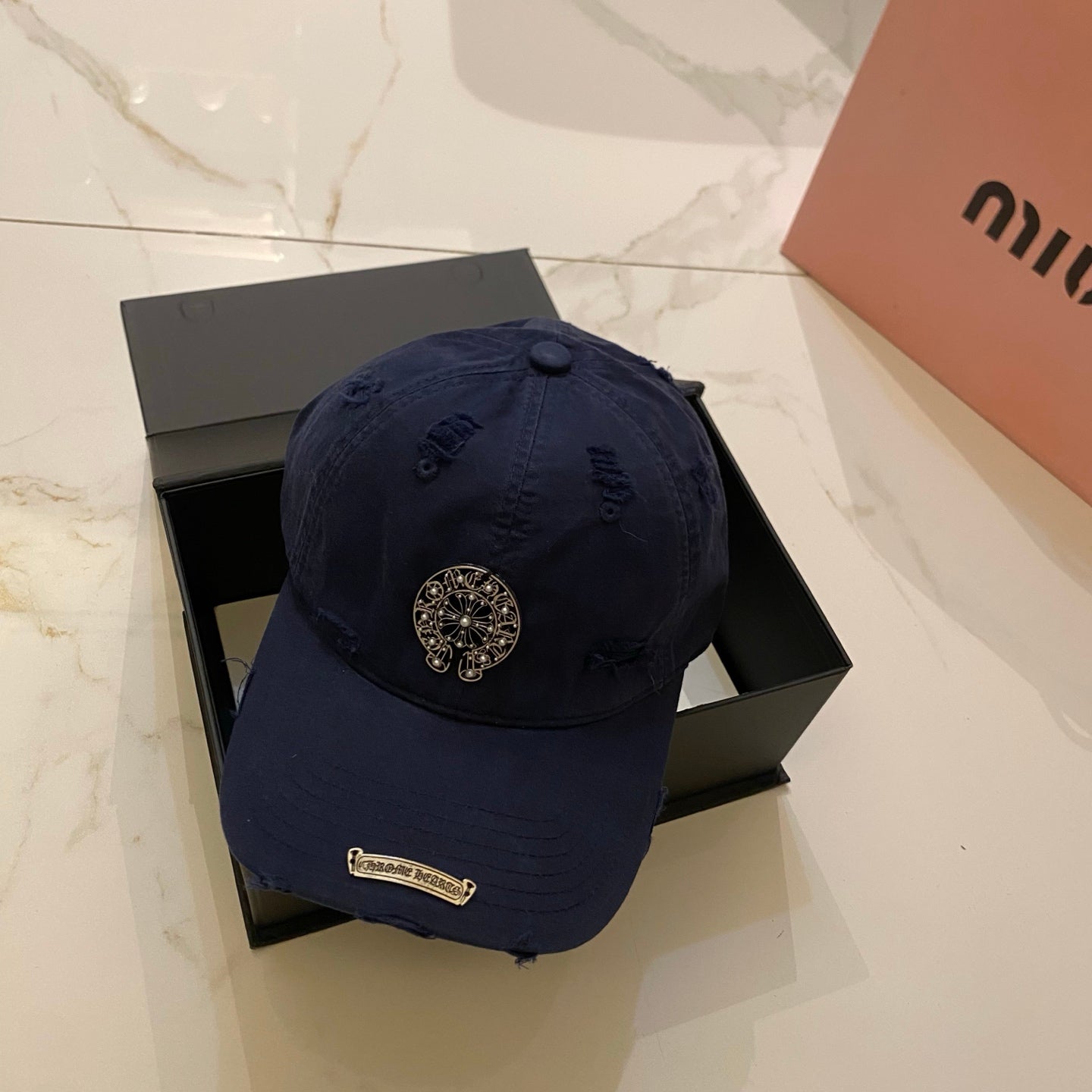 Chrome Hearts Distressed Baseball Cap