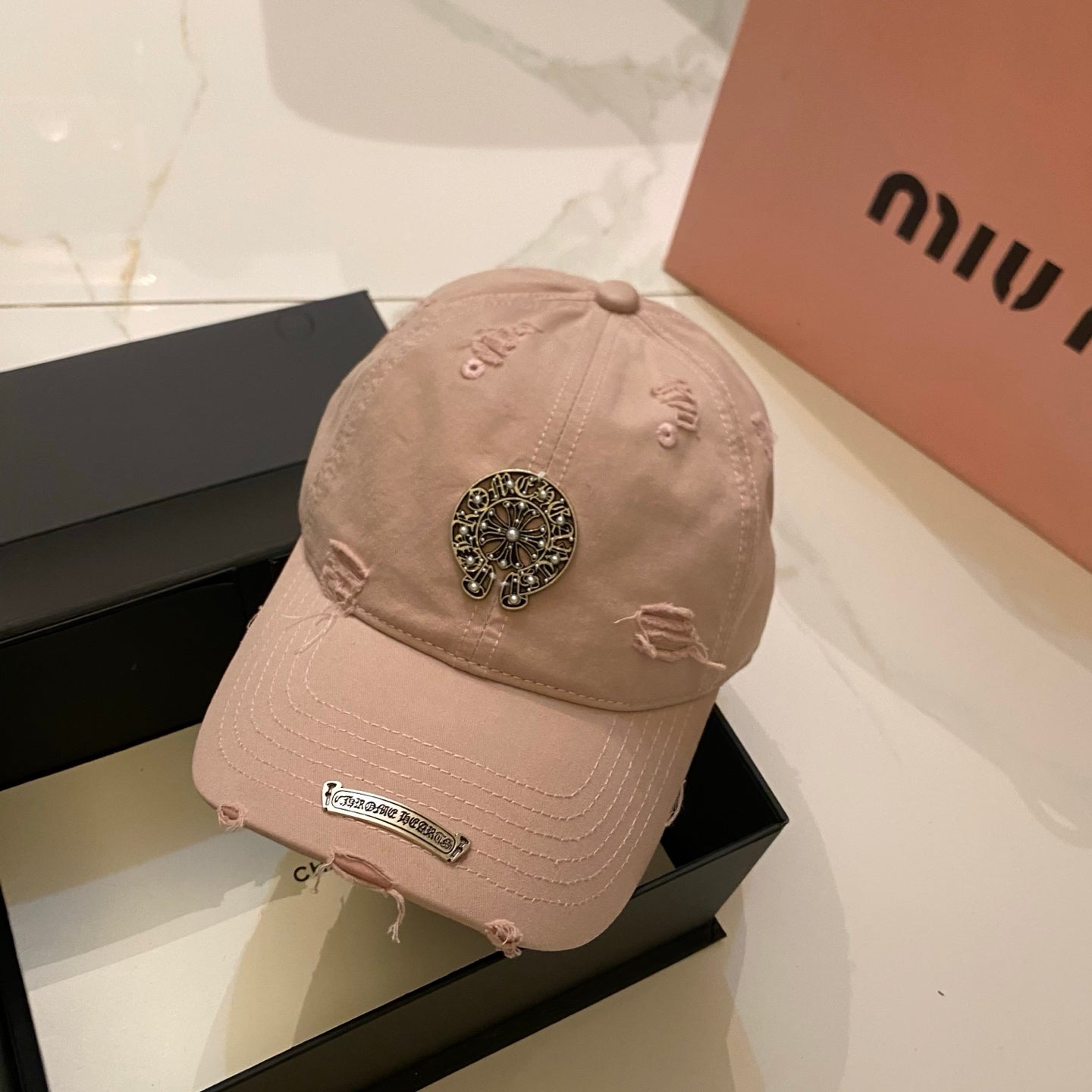 Chrome Hearts Distressed Baseball Cap
