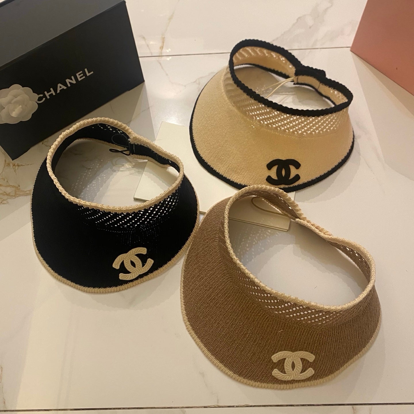 CHANEL Knitted Sun Visor Hat