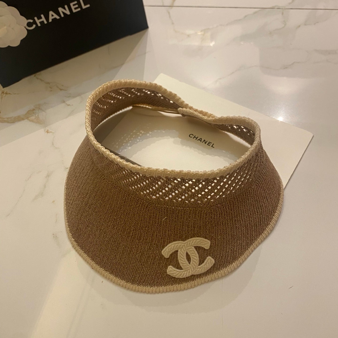 CHANEL Knitted Sun Visor Hat
