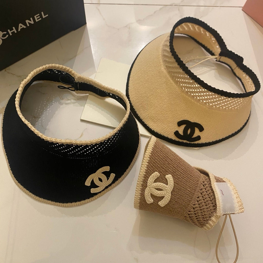 CHANEL Knitted Sun Visor Hat