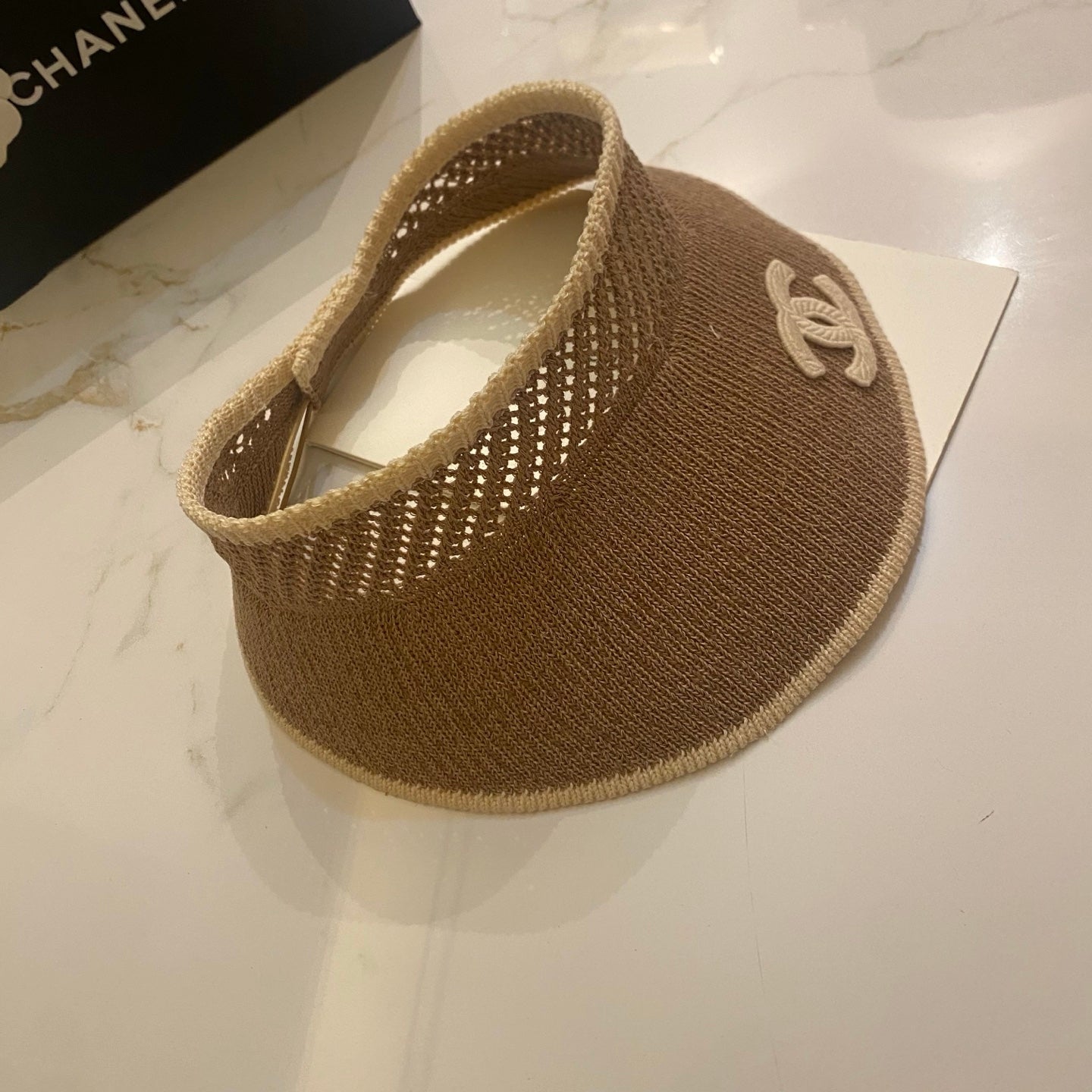 CHANEL Knitted Sun Visor Hat