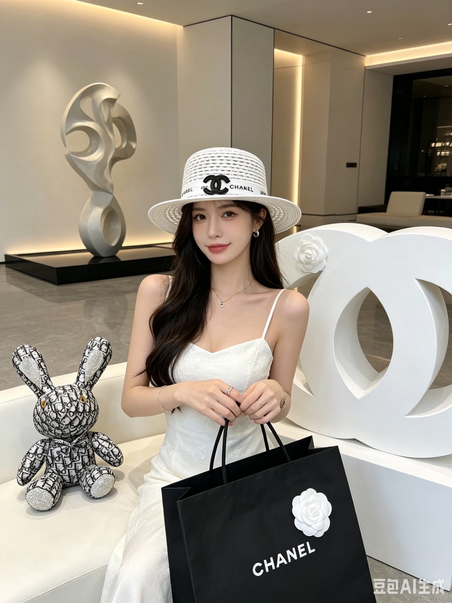 CHANEL Flat-Top Baseball Cap