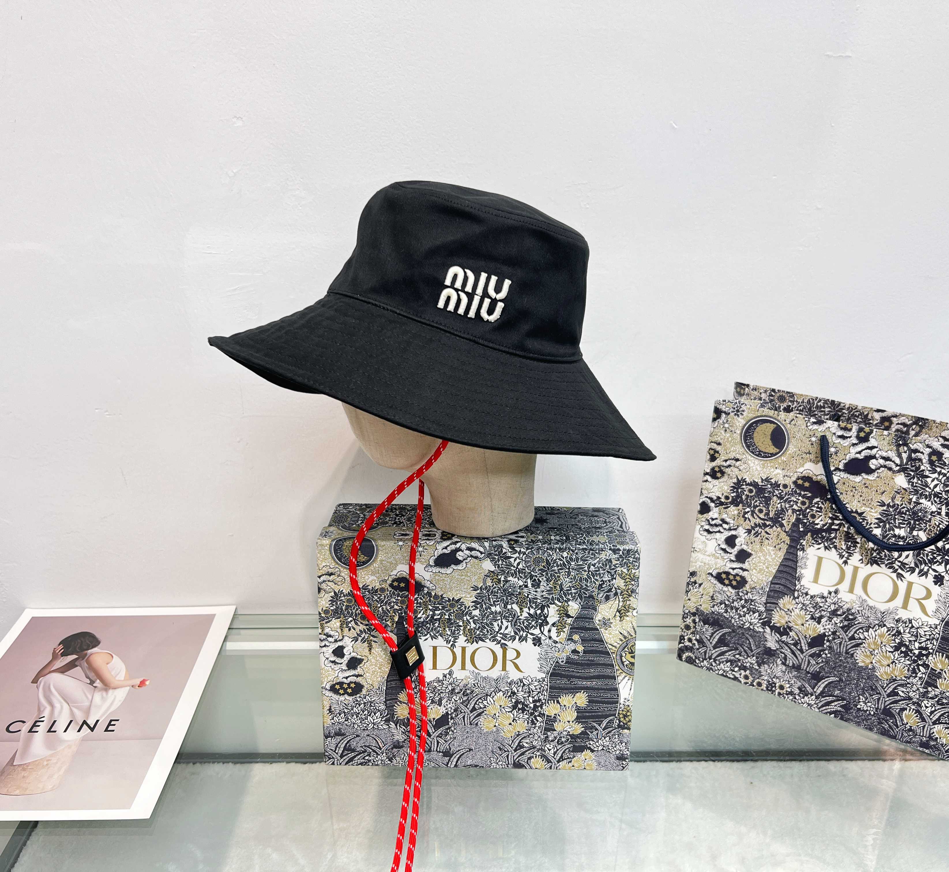 MIU MIU Wide Brim Bucket Hat