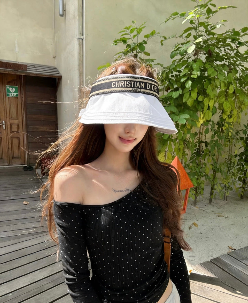 DIOR Polka Dot Sun Visor Hat